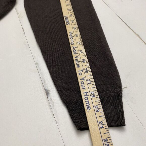 Pronto Uomo Men's Brown Sweater Size Large 100% Merino Wool Long Sleeve - Picture 10 of 11